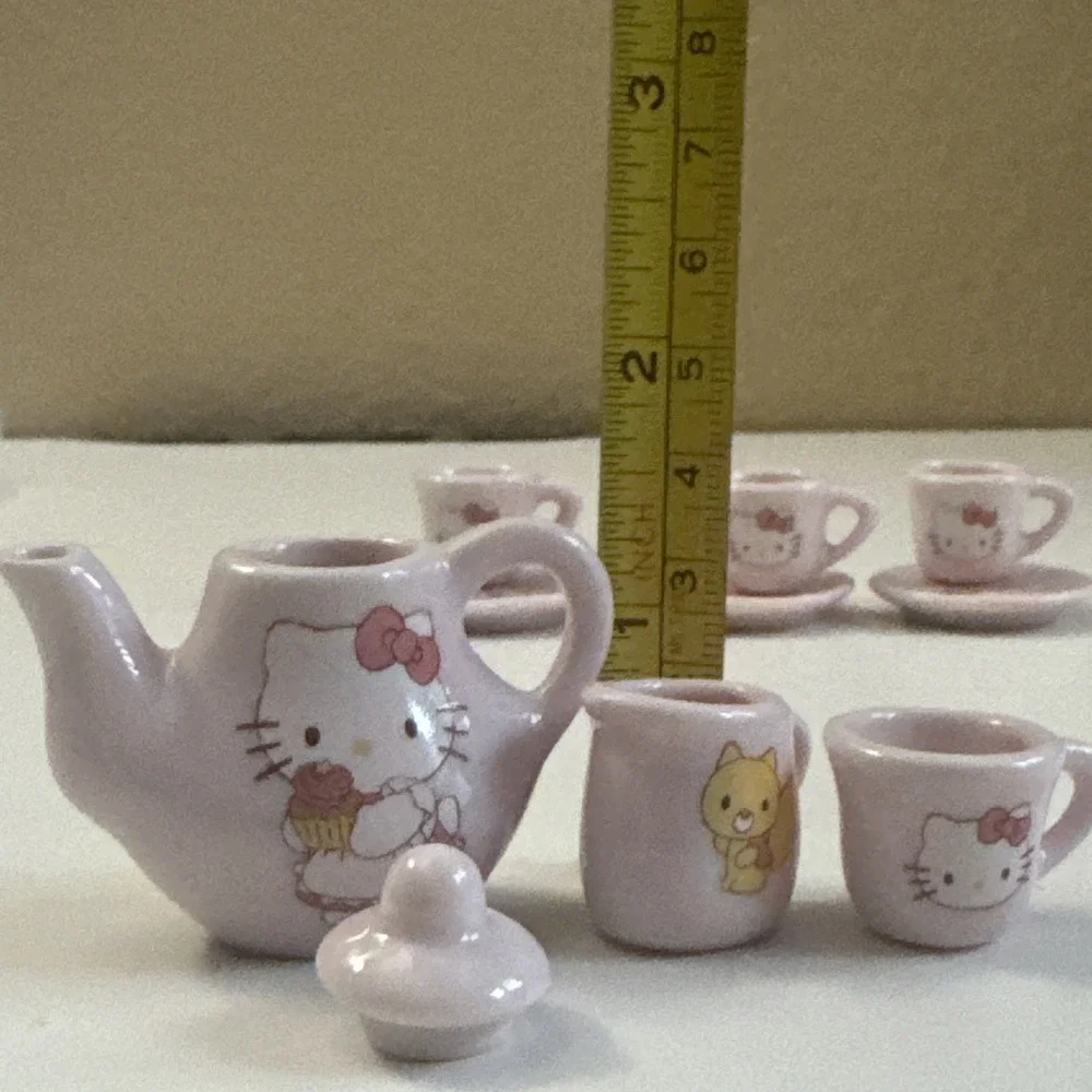 Hello Kitty Mini Tea Set 2008 Sanrio Set Of 10 Pieces